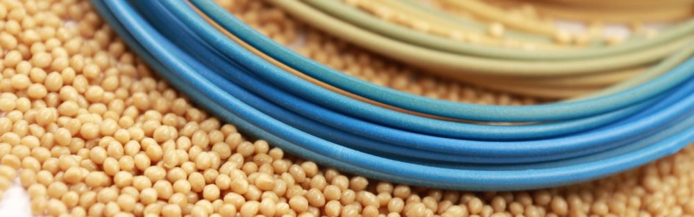 Flame-retardant bioplastics could be processed to create components for electrical engineering and electronics by means of, for example, injection molding (bio-granules) and additive manufacturing (bio-filaments).